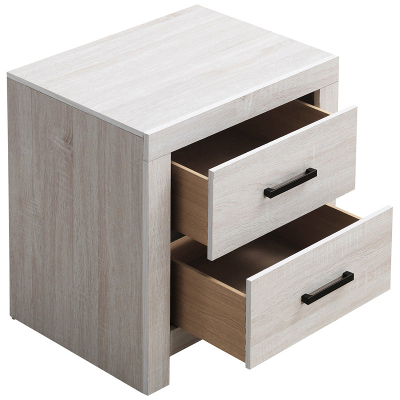 Table de chevet 2 tiroirs Coastal White, White