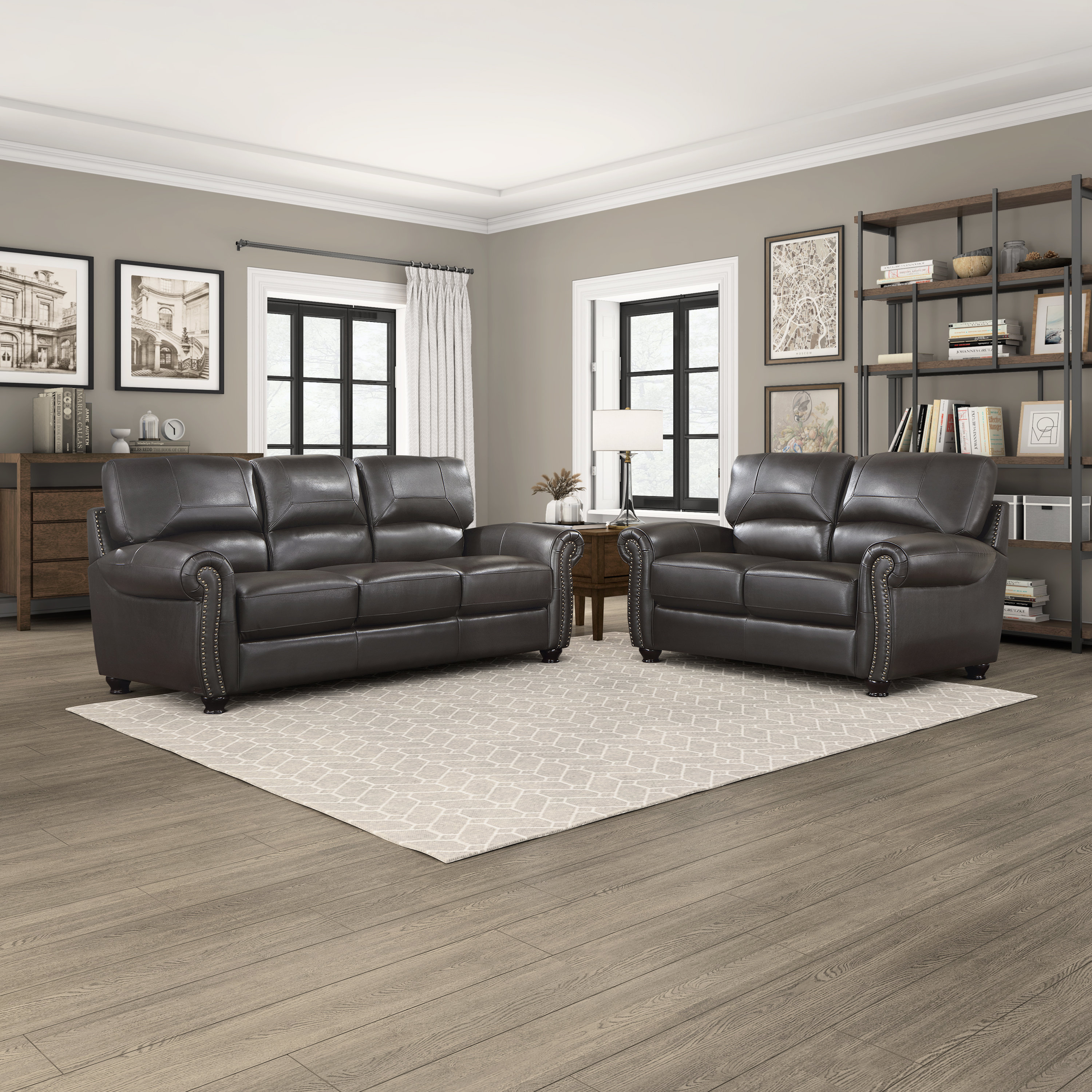 Darby Home Co Neoga 2 Piece Leather Match Living Room Set & Reviews