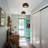 1-light Metal Dome Semi Flush Mount With Glass Globe Diffuser-1116492496