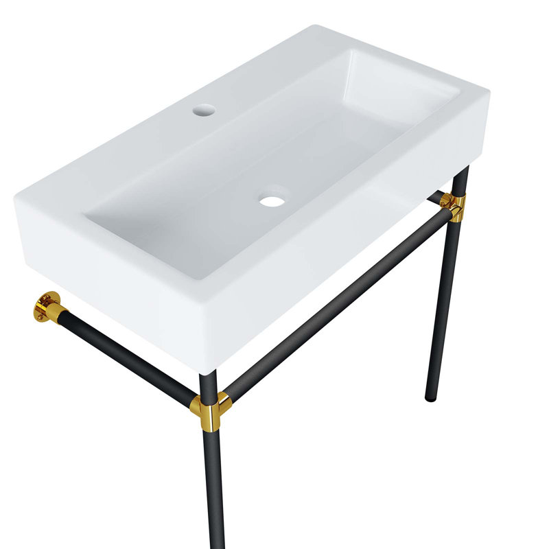 Modway Redeem 32" Acrylic Wall-Mount Bathroom Vanity, Black