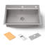 Task 33" x 22" Top-Mount/Undermount Single-Bowl Workstation Kitchen Sink With Accessories-748511088