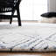 Tapis géométrique abstrait en laine / coton touffeté à la main gris / ivoire-460650187