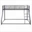 Structure de lit simple superposé simple au-dessus de grand lit simple - aucun sommier nécessaire, noir pour chambre d'amis / deuxième chambre