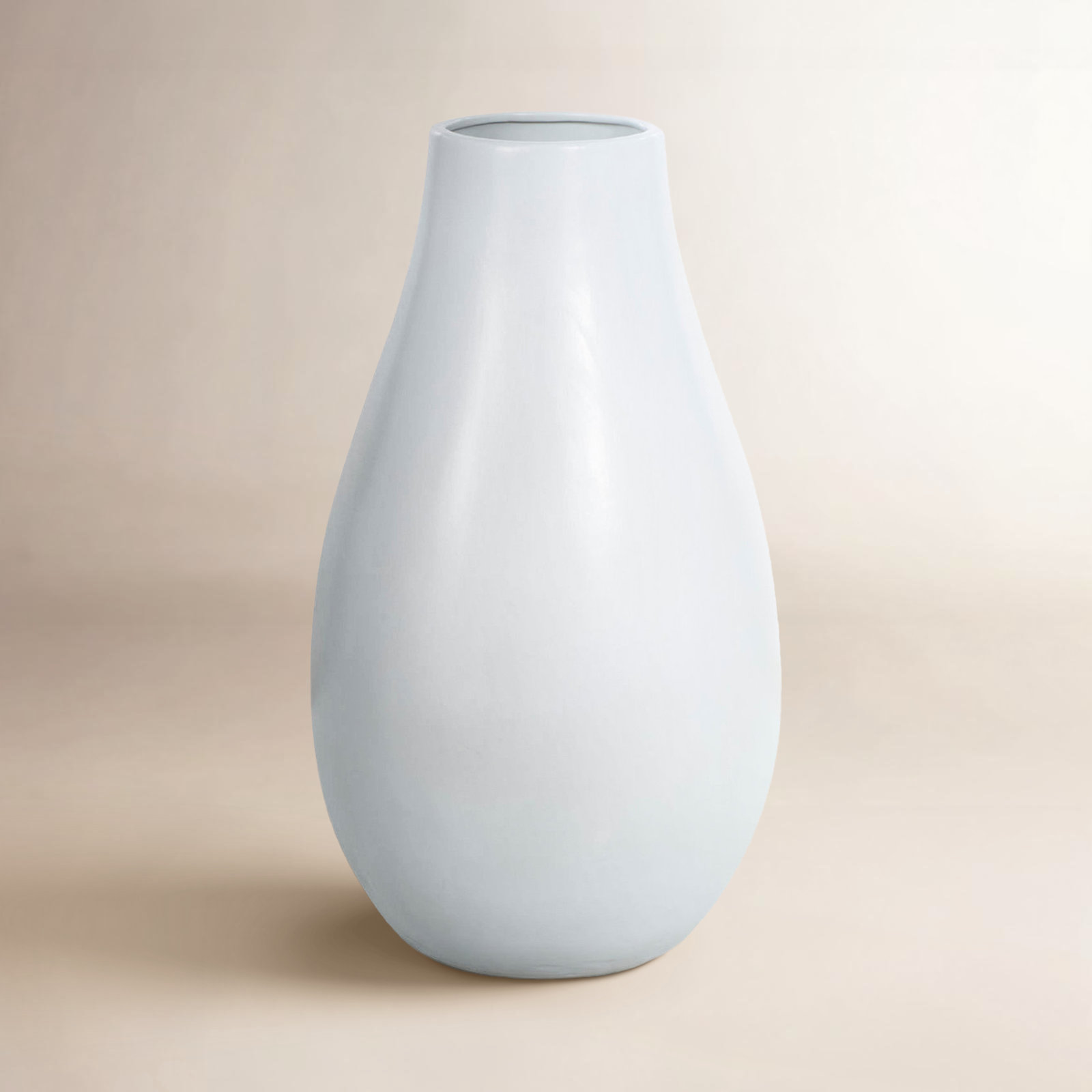 Mable Ceramic Table Vase, 20.35" H x 11.55" L x 11.55" W, White