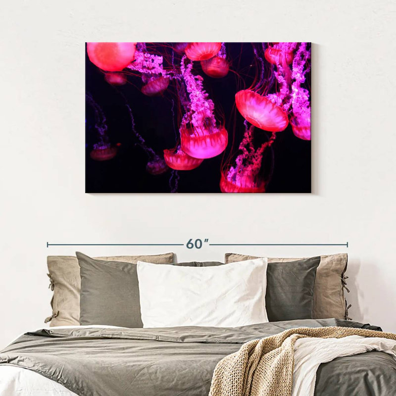 Bright Pink Jellyfish, 30" H x 45" W