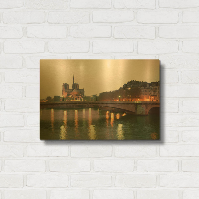 «Paris No. 512» par Alan Klug, art mural en métal doré, 24 po x 16 po, 24 po x 16 po
