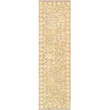 One-of-a-Kind Oushak Hand-Knotted 2010s 3'4" x 11'7" Runner Wool Area Rug in Light Brown