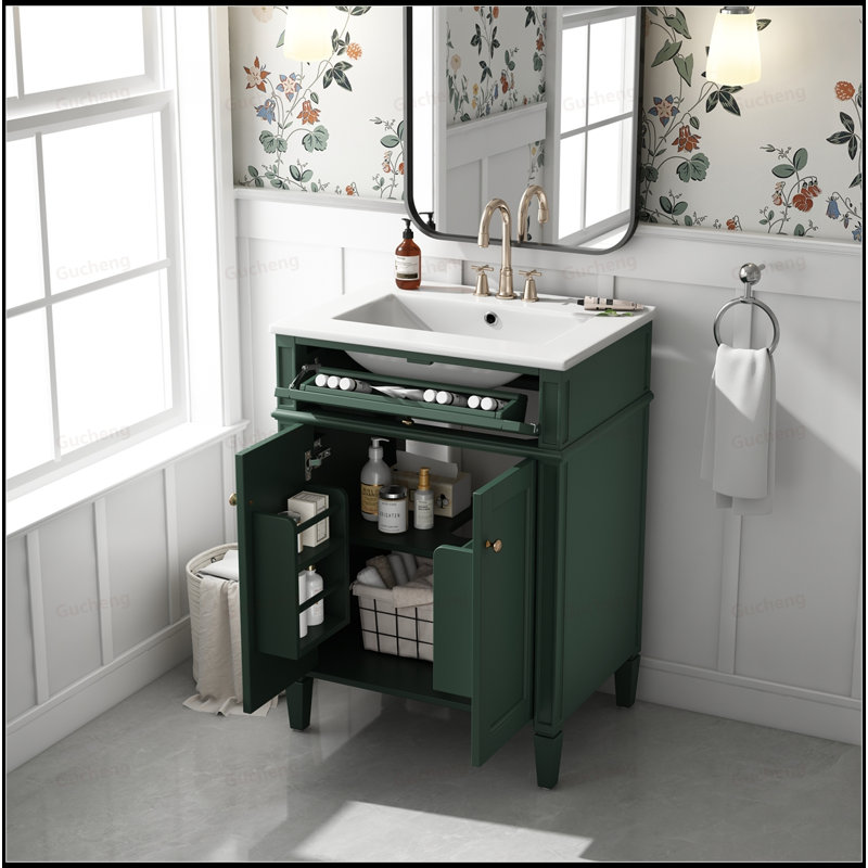 Meuble-lavabo 24 po à fermeture douce, Vert