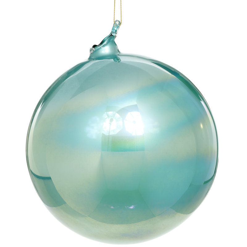 Luster Ball Ornament, Large - 6 Inches Set Of 4, Blue/Green