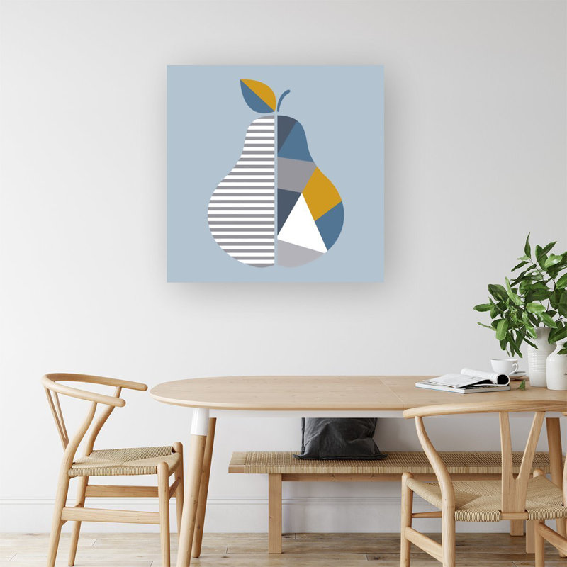 Geometric Pear - Wrapped Canvas Print, 30cm H x 30cm W x 3.8cm D