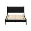 Lit plateforme en bois noir Mid-Century