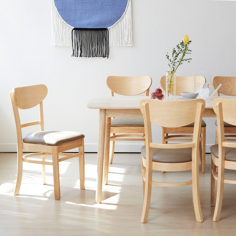 Husno 70.9" Rectangular Solid Wood Dining Table, Natural