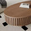 Table basse 47 po ovale avec rangement Table d'appoint moderne en placage de bois massif pour le salon (table basse incluse, sans les chaises)