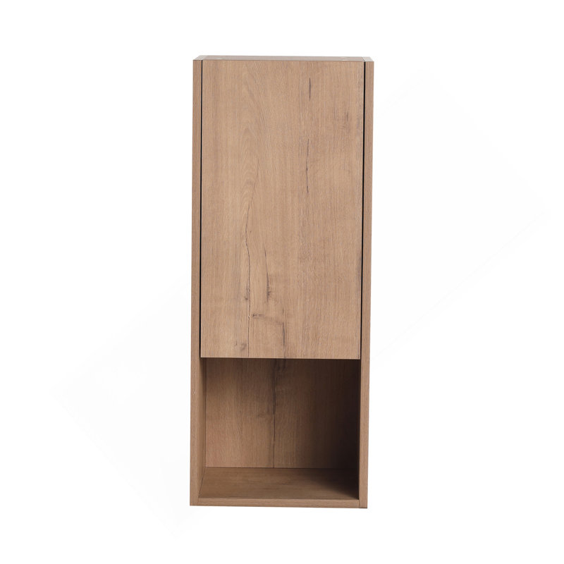12" Bathroom Side Cabinet,Soft Close Doors,Float Mounting Design,Imitative Oak,(KD-Packing)