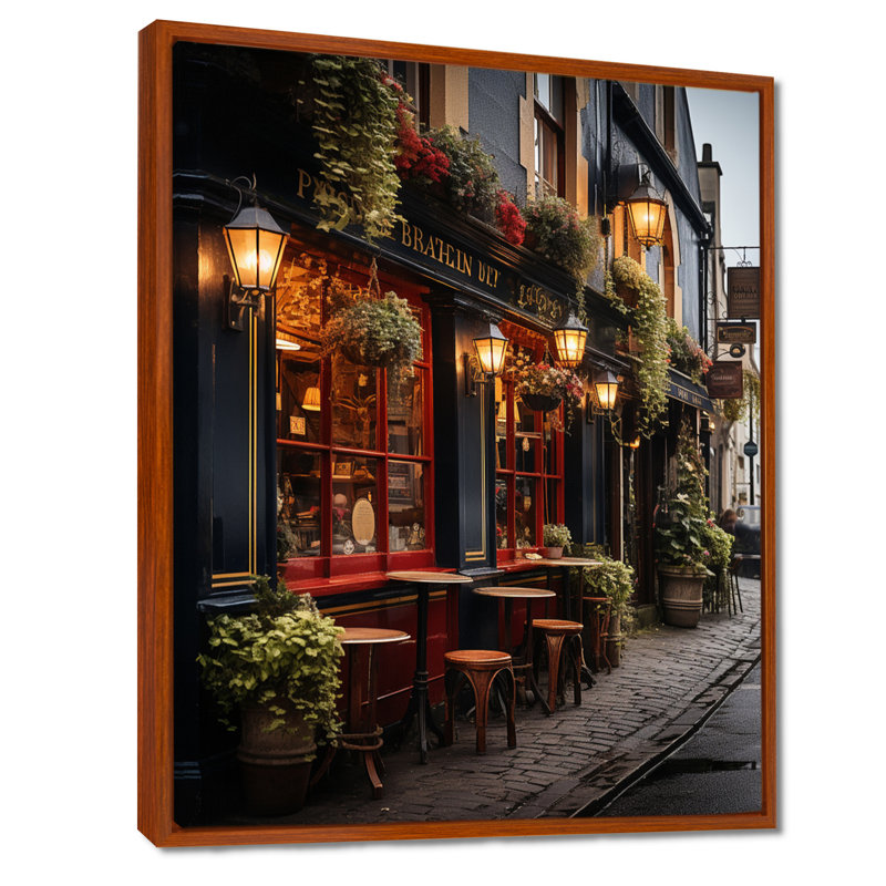 «Ireland Galway City Extremely», art mural Irlande, H 20 po x l 12 po x P 1 po, Cadre flottant brun