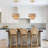  1- Light 12 inch 2-Tier Dimmable Drum Gold Chandelier Natural Rattan Bohemian Kitchen Lighting -507940035