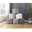 Pouf carré en tissu noir et blanc tapissé, repose-pieds antidérapant, fauteuil à billes-841207482