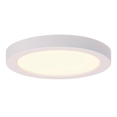 Luminaire encastré à DEL à intensité variable de 5 po 11 watts intérieur / extérieur avec sélection de la température de couleur, finition noire, abat-jour en polycarbonate givré