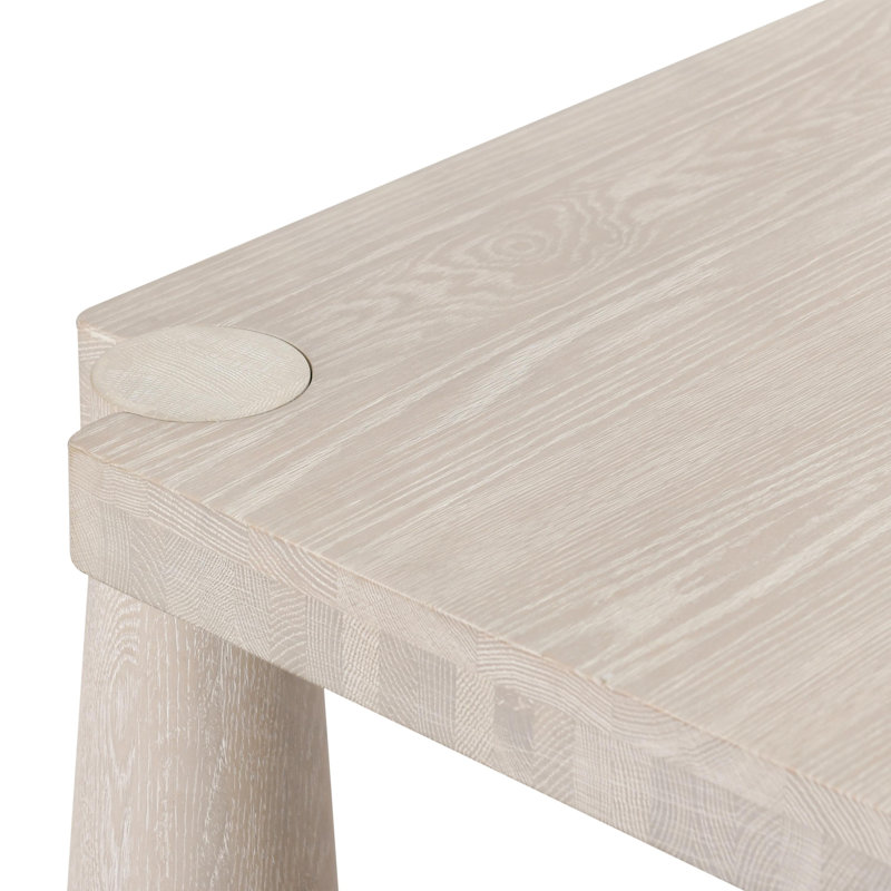 Atrop 102" Oak Wood Dining Table, Beige