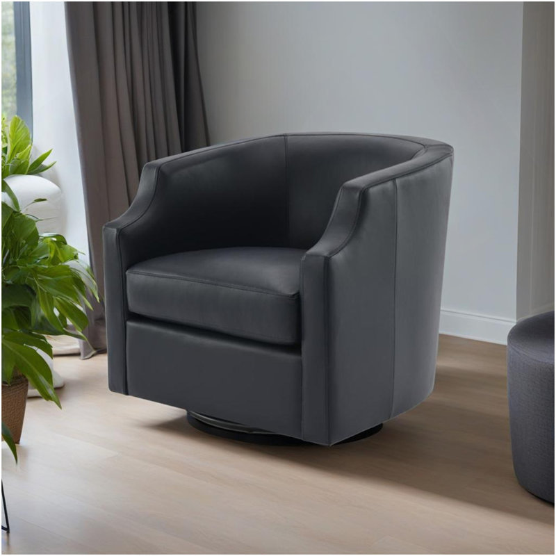 Fauteuil demi-tonneau pivotant Emmett, Bleu