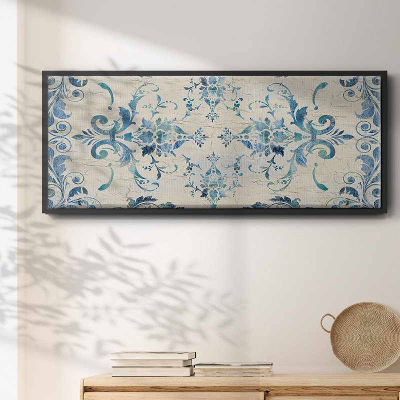 Bordure damassée - toile encadrée, H 20 po x l 50 po