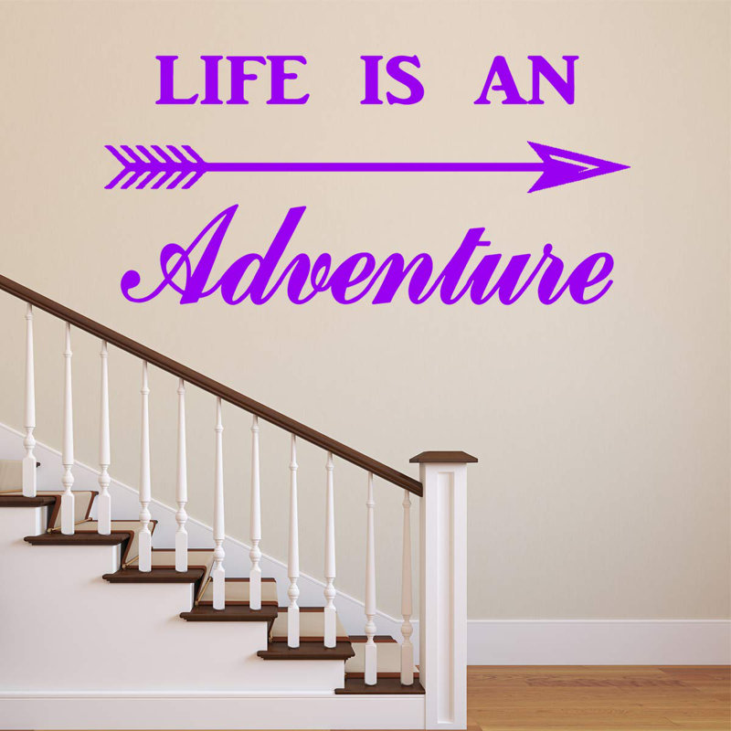 Décalcomanie murale « life is a adventurer adventurer », Mauve, H 11 po x l 22 po