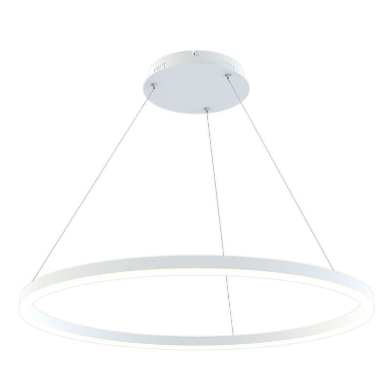 Torrington 1 - Light LED Geometric Pendant, White, 3.5cm H x 80cm W x 80cm D