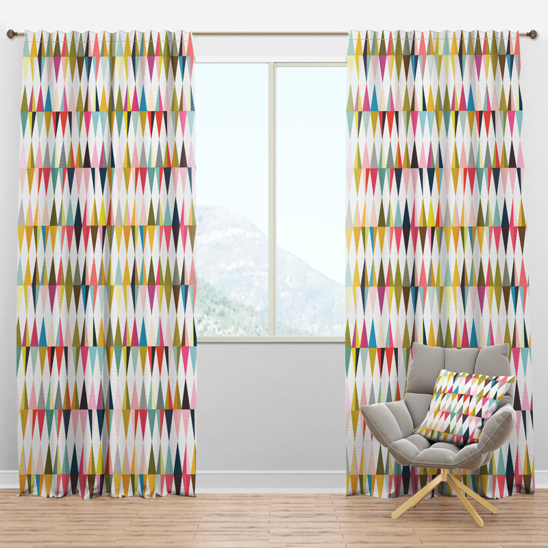 Panneau de rideau simple semi-diaphane avec passe-tringle Diamond VII, l 52 po x L 120 po