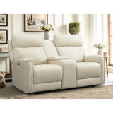 Dual-Motor Recliner Sofa 72" Genuine Leather Power Zero Gravity Reclining  Loveseat with USB&USB-C Port