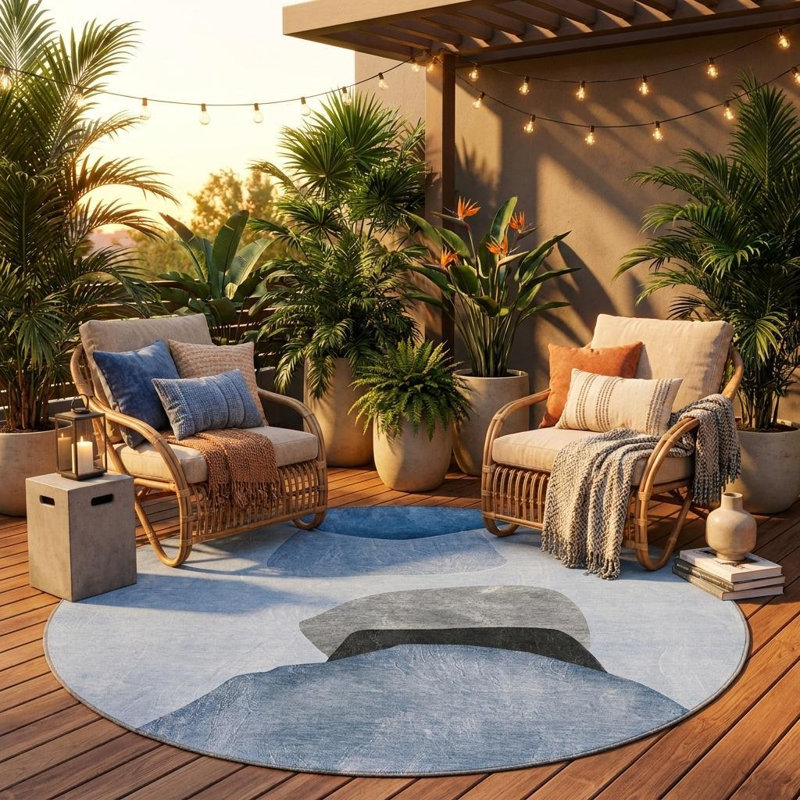 Tapis extérieur rond 8 po