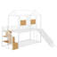 Un lit superposé simple en métal avec glissade et escalier de rangement-283989807