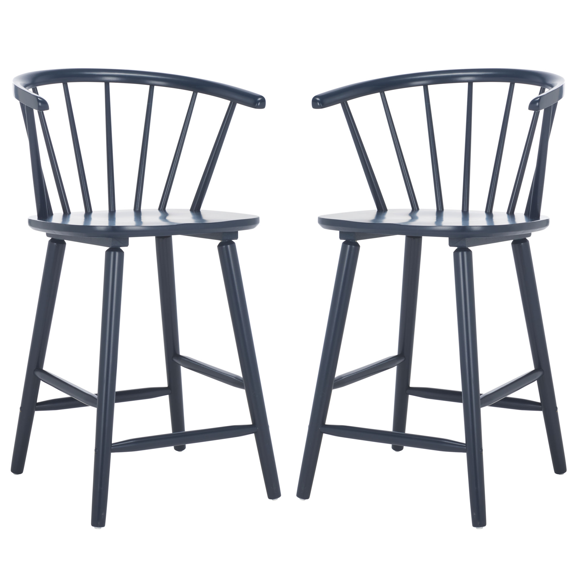Sheffield Solid Wood Bar & Counter Stool, Counter Stool (23" Seat Height), Navy
