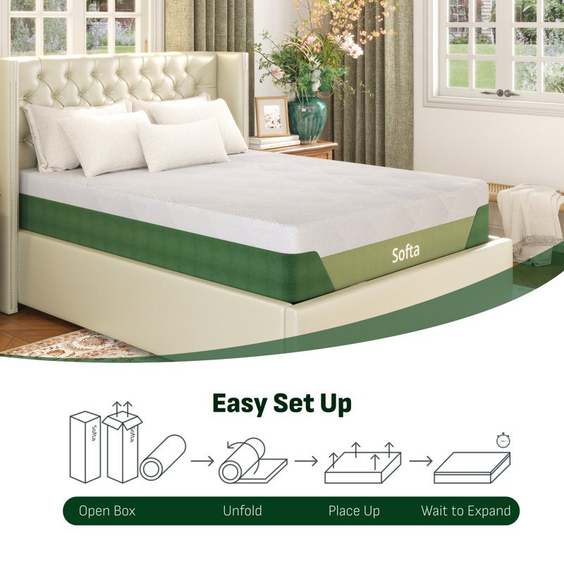 Cooling Gel Memory Foam Mattress with Bamboo Cover – Fiberglass-Free, Medium Firm, CertiPUR-US Certified, Full