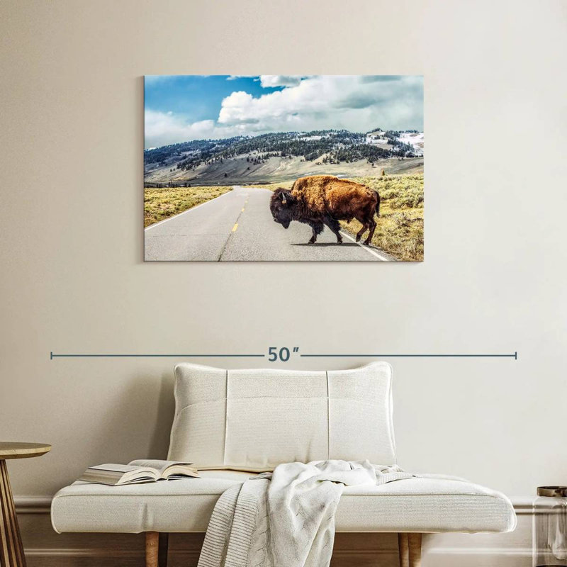 American Bison Crossing, 24" H x 36" W