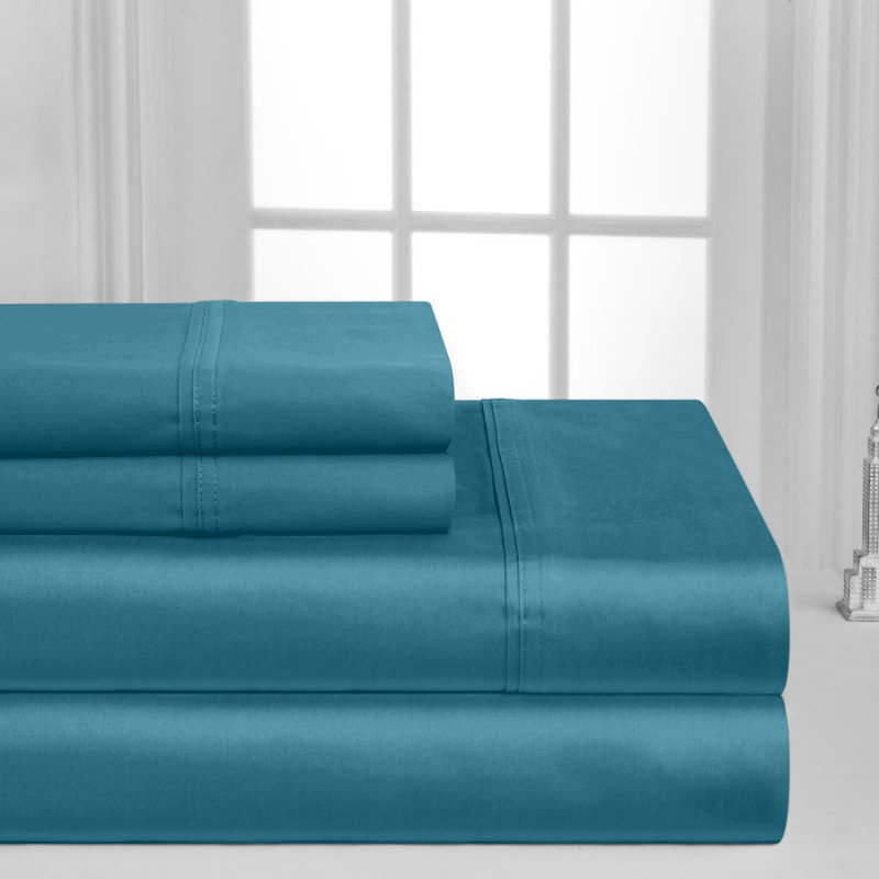 Milan Collection 1000 Thread Count 100% Cotton Sheet Set, Teal, Twin XL Sheet Set with 1 Pillowcase