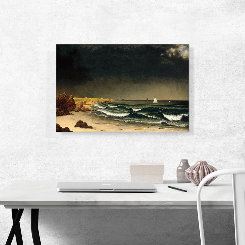 "Approche de la plage près de Newport 1862" par Martin Johnson Heade - reproduction d'art sur toile tendue