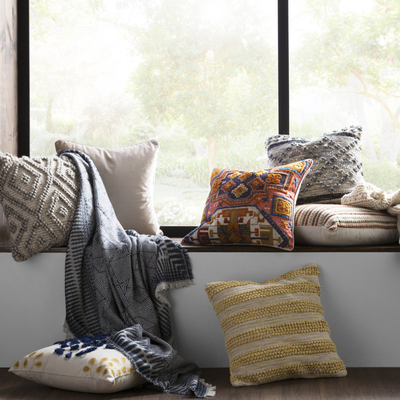 Housse et insert de coussin carré Allentown, Ivoire ivoire