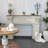 White Manufactured Wood Freestanding Fireplace