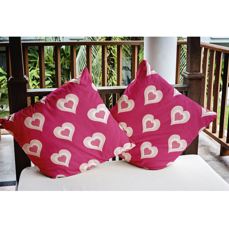 Coussin d'extérieur carré, H 18 po x l 18 po, Fuchsia