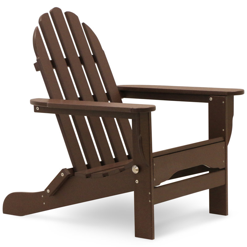Chaise Adirondack pliante en plastique Leighton, Chocolat