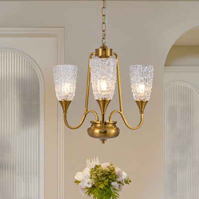 Lustre en laiton brossé 3 lumières