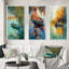 «Autumn Lake Full Moon Serenity Dinghy Rowing I», 3 pièces sur toile-198589251-198589252
