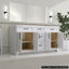 Base de meuble-lavabo double en bois massif 60 po-94710674