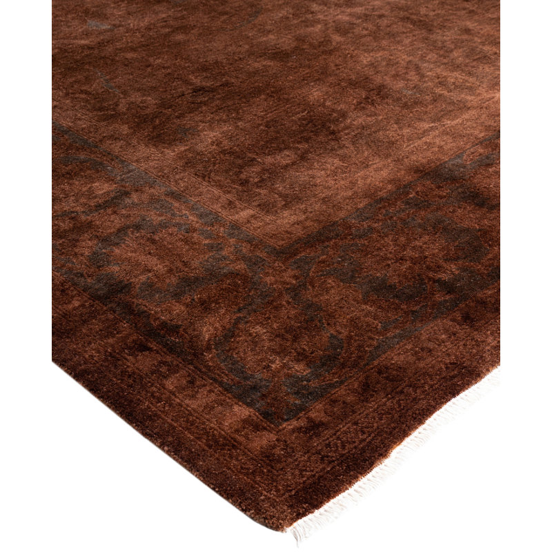 Overdyed Hand-Knotted Wool Modern-Contemporary Brown Area Rug 5' 10" x 8' 10"