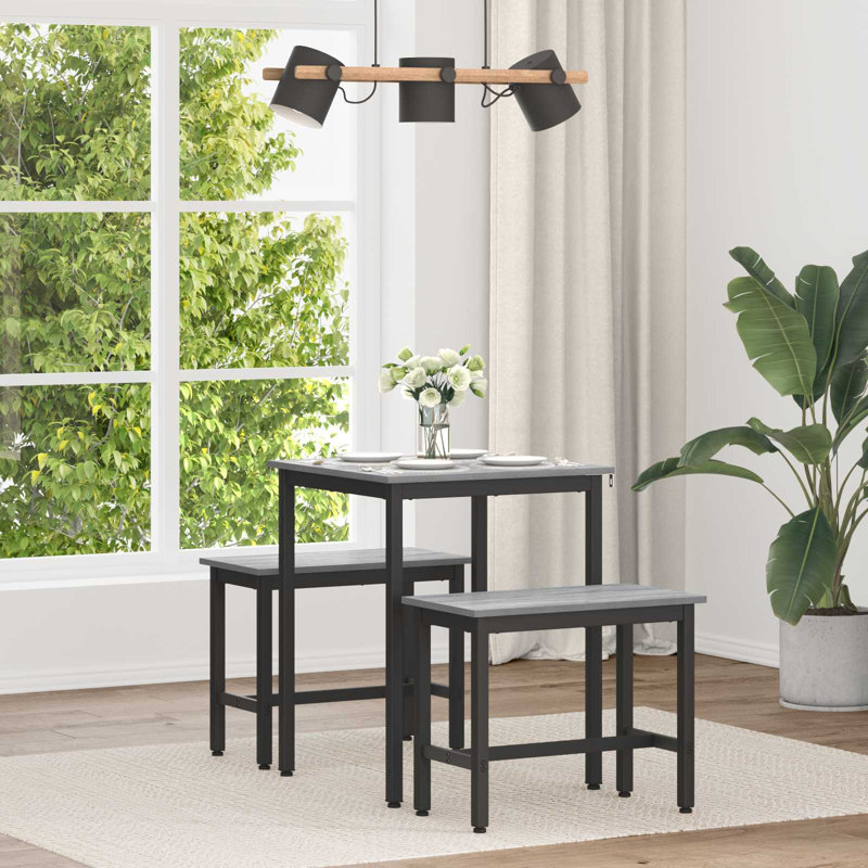 Metal Base Dining Table, Grey Sonoma