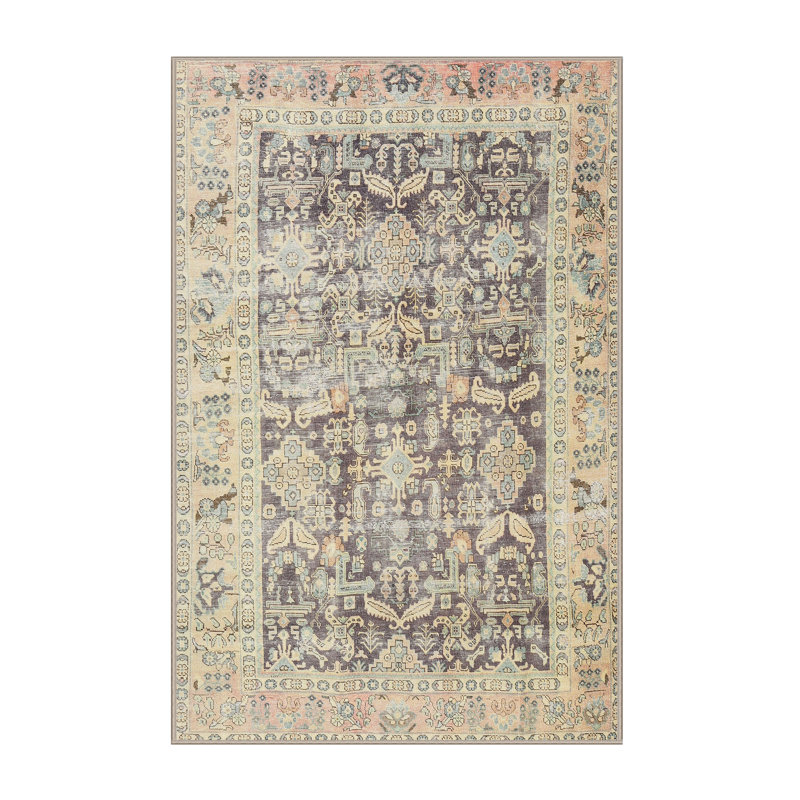 Tapis beige traditionnel/brun clair/rouge Ilano, Rectangle 3 pi x 5 pi