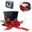 Christmas Tree Topper - Large Black Tree Topper With Buffalo Plaid Bow Ribbon Ornament