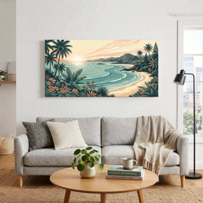 Ensemble de 1 tableau sur toile « Plage tropicale »