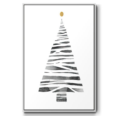 Arbre de Noël I - reproduction sur toile avec cadre flottant