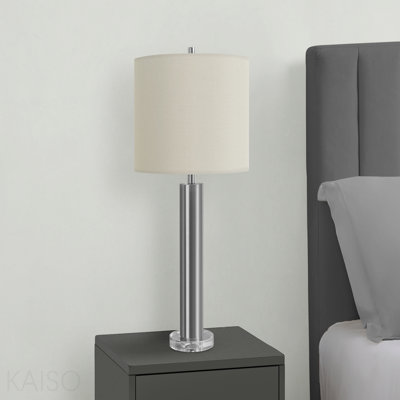 Lighting, 28"H, Table Lamp, Nickel Metal, Ivory / Cream Shade, Contemporary